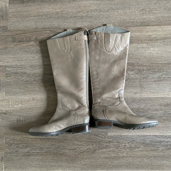 Sam Edelman Size 6M Penny Gray Leather Knee High Boots Pretty Women - Picture 3 of 8